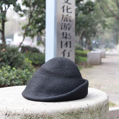纯羊毛绍兴特产送礼佳品纯手工乌毡帽鲁迅孔乙己旅游男户外帽子