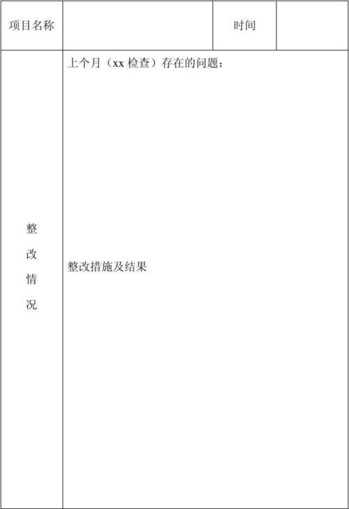 整改报告表格