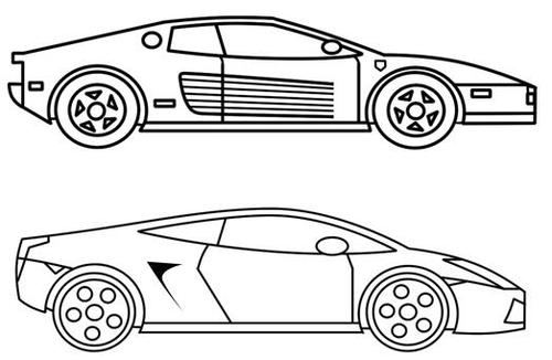 一分钟分步卡通小汽车简笔画图片教程