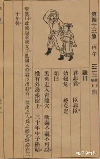 推背图第43象新旧版对比图