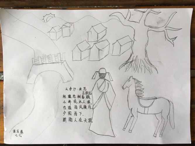 第一次跨学科作业——《天净沙·秋思》诗配画