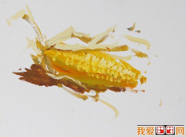 水粉画之玉米