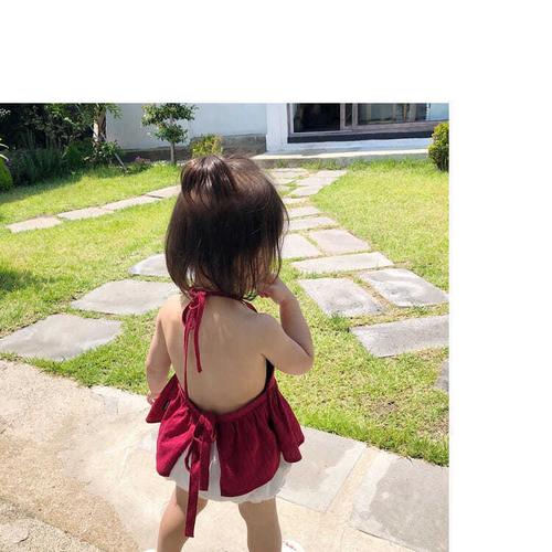 童装女童夏季吊带背心宝宝肚兜性感露背裙2021小女孩上衣儿童护肚