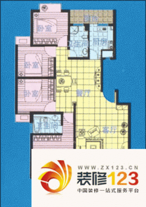 颐美园户型图4室3厅2卫1厨 户型 .
