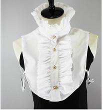 纯棉秋冬复古宫廷风拉夫领荷叶边花边立领半高领装饰衬衣假领子女