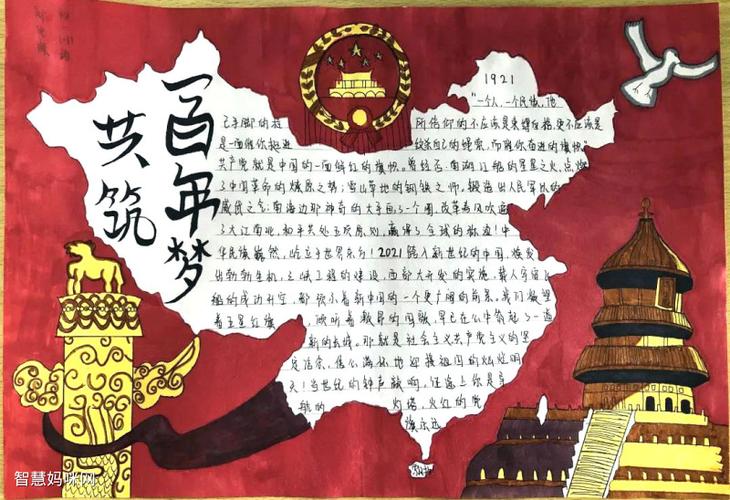 共筑百年梦手抄报图片