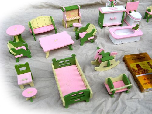 67501木制过家家玩具女孩 儿童迷你木质小家具模型 送小孩子礼物