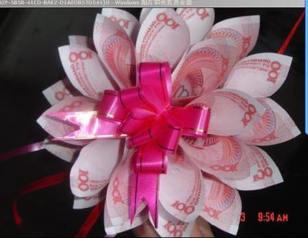 钱叠花图片!