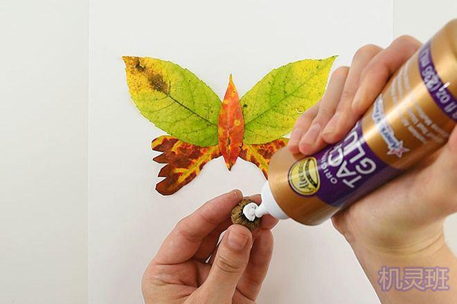 秋季手工:树叶简单粘贴画漂亮蝴蝶(步骤图解)