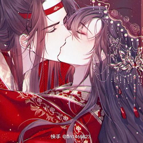 红色漫画嫁衣情侣头像