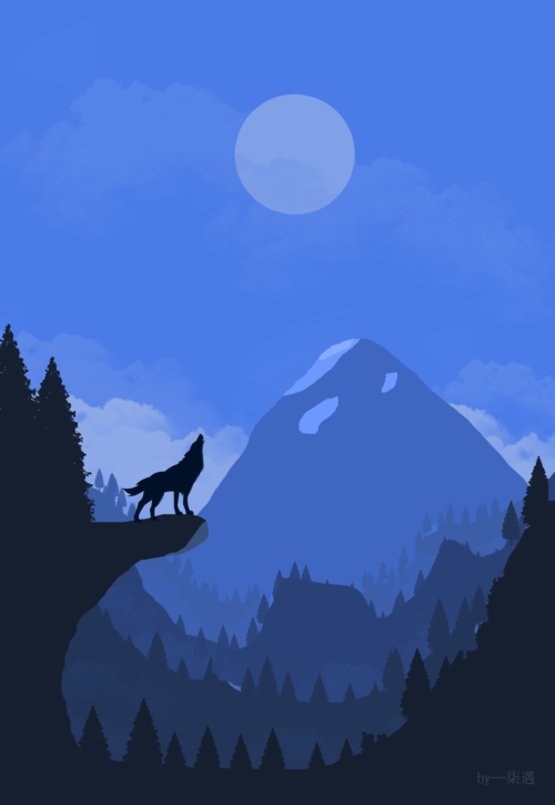 简单同色系插画练习