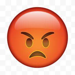 红色圆形愤怒表情包