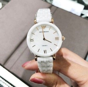 正品代购armani/阿玛尼手表纯色陶瓷女表贝母表盘石英表1485