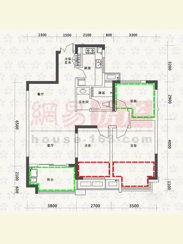 名邦西城国际 三房二厅 89㎡ a户型图