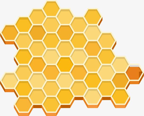 卡通金色蜂窝免抠图