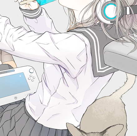 带耳机动漫女生头像