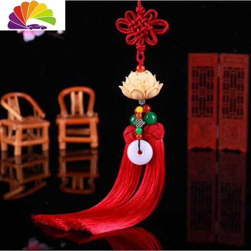 舒适主义汽车挂件装饰车挂饰品车载个性创意挂坠中国风莲花吊坠挂饰黄