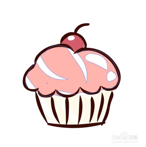 如何手绘可爱卡通甜点蛋糕