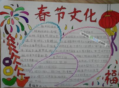 与春节有关的体育文化手抄报 春节的手抄报