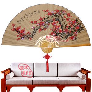 背景墙装饰 仿古 span class=h>红梅 /span> 中式古典扇子
