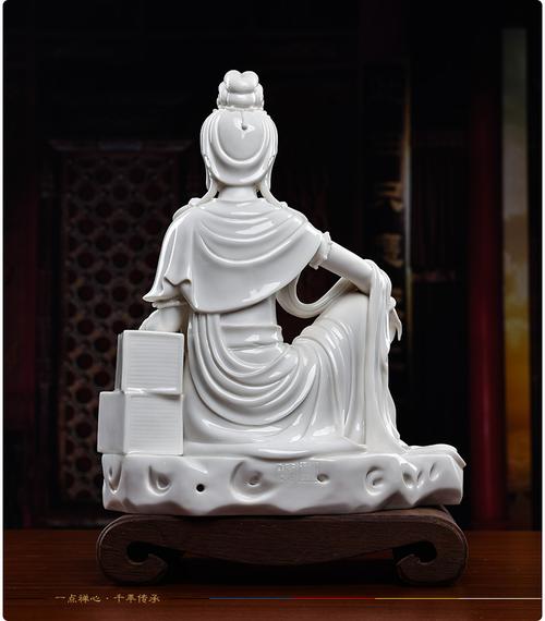 bm 苏杜村作品 陶瓷佛像工艺装饰品摆件坐岩自在观音d