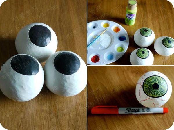 diy逼真充血的万圣节巨人眼球