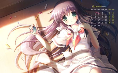 2020年12月二次元萌妹动漫高清日历壁纸