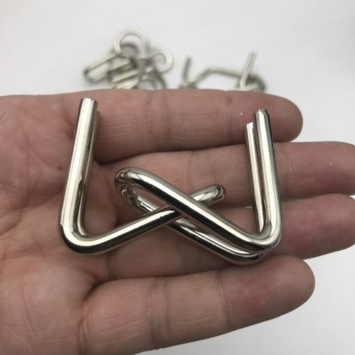 散装pp袋装解锁解环m扣鸟扣8字扣v字扣金属解锁解环地摊玩具批发