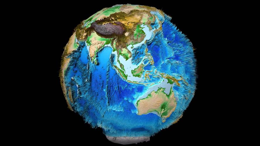 地球原貌地形地貌3d浮雕地球4k超高清_3840x2160_高清