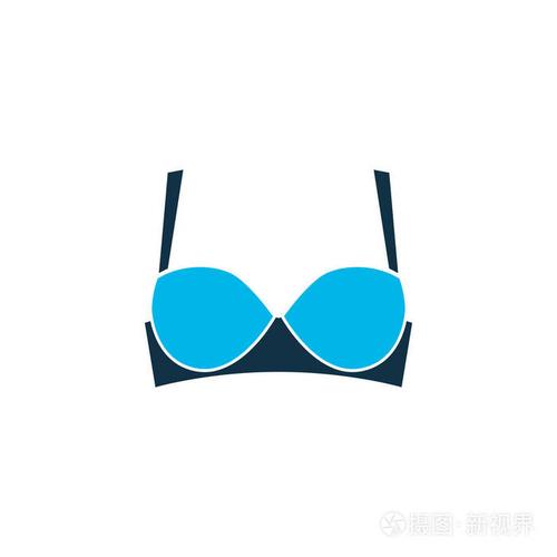 胸罩图标颜色的符号.时尚风格的优质隔离内衣元素