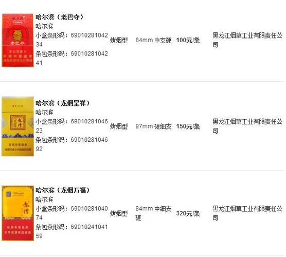现在哈尔滨祥和龙烟多少钱一包 2018年价格表图一览