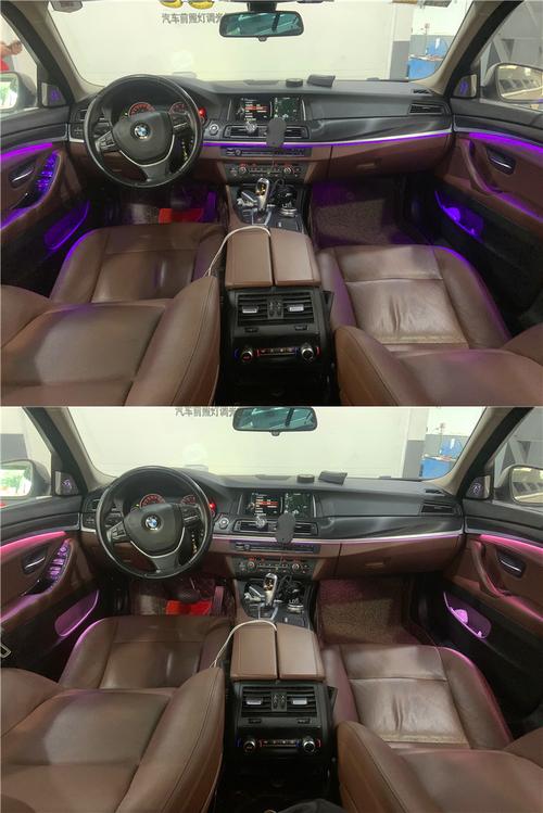 广州南沙19款宝马5系525改装彩色内饰全车氛围灯
