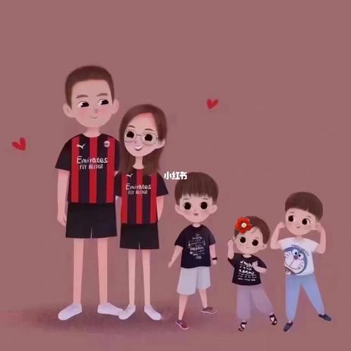 好看的五口之家两男一女_绘画_兴趣爱好_绘画