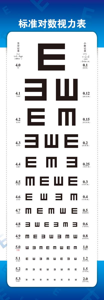 717海报印制展板写真喷绘贴纸581标准对数视力表