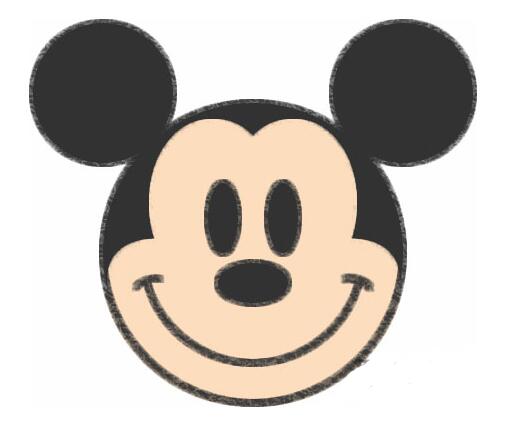 【图文】卡通米老鼠头像怎么画_米老鼠简笔画图片