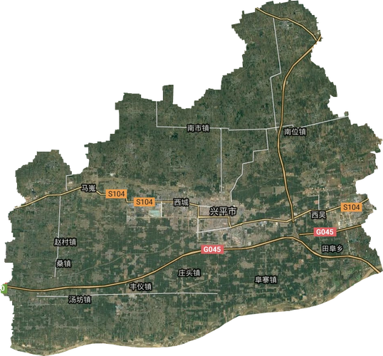 兴平市高清地形地图,兴平市高清谷歌地形地图