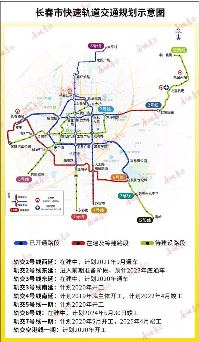 2020年长春开建9条地铁轨交通到你家吗