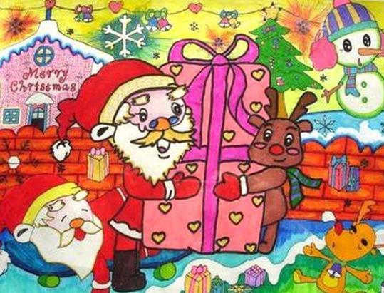 幼儿园圣诞节儿童画图片大全集
