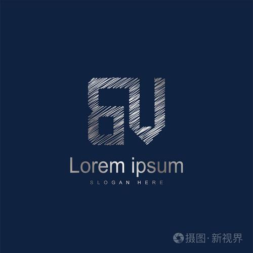 初始字母bv标志模板矢量设计