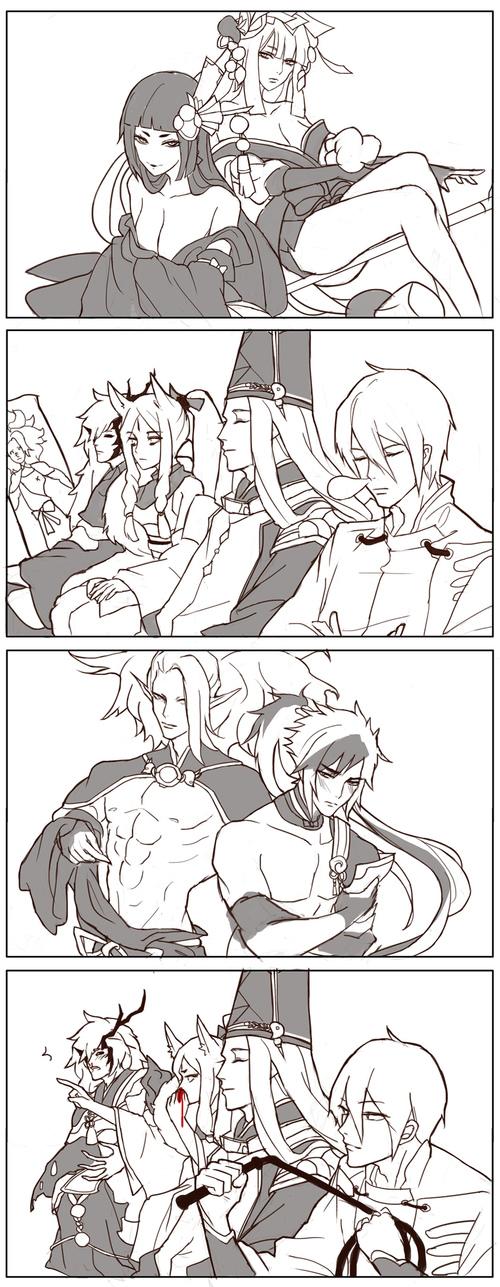 四个外国人改图 狗博,茨酒 当.