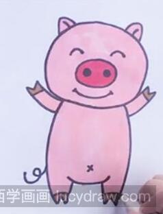 儿童画:粉红的小猪