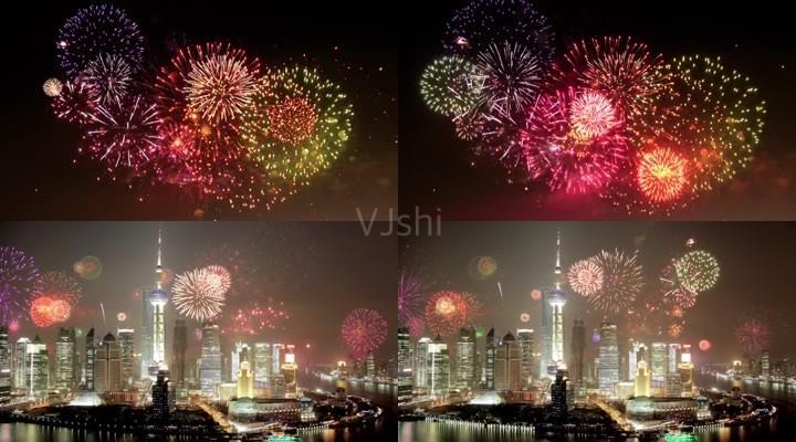 上海东方明珠城市烟花烟火