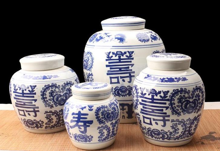 景德镇陶瓷福寿家用中式怀旧手工仿古民俗中药咸蛋储物罐