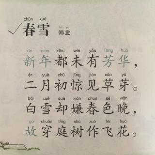 关于春雪这首诗的手抄报 古诗的手抄报