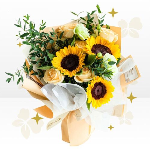 鲜花速递中秋节鲜花同城速递上海 向日葵混搭鲜花花束
