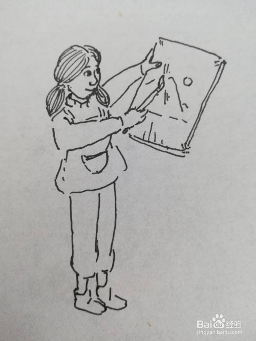 女孩子画家简笔画