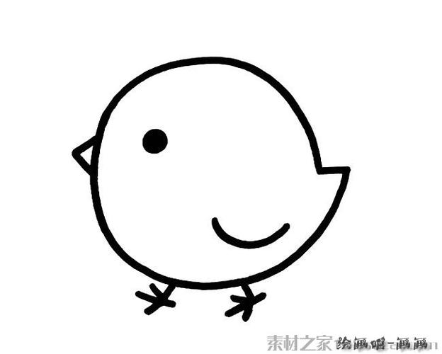 可爱小鸡简笔画图片
