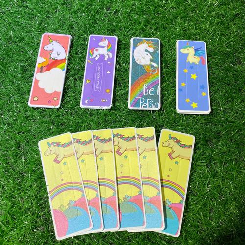 小学生分页胶片书签创意可爱独角兽卡通图案胶片书签分插式书签