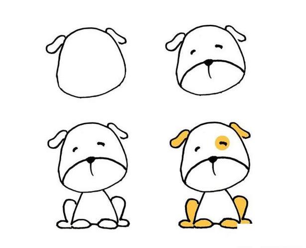 可爱的小狗画法步骤图片三