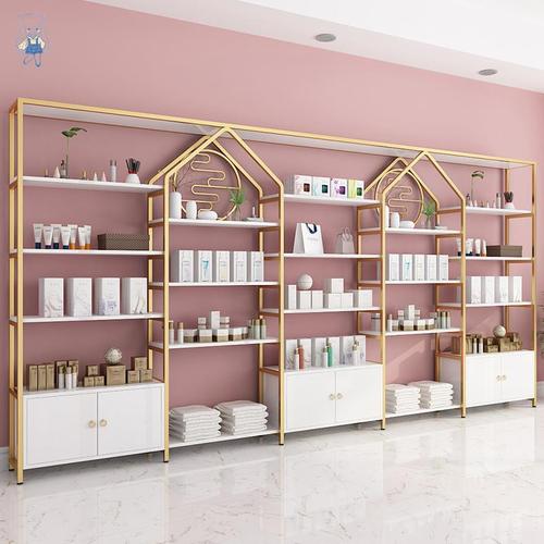 美容院产品展示柜高端大气化妆品陈列柜简约现代样品展柜护肤品柜
